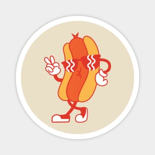 Rero Vinage Cool Hot Dog Weaing Glasses Funny Hot Dog Lover Food Magnet